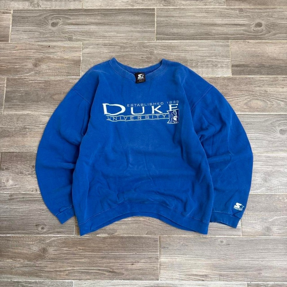 Starter Duke University Sweatshirt Large Blue Vintage 90s Crewneck Embroidered
